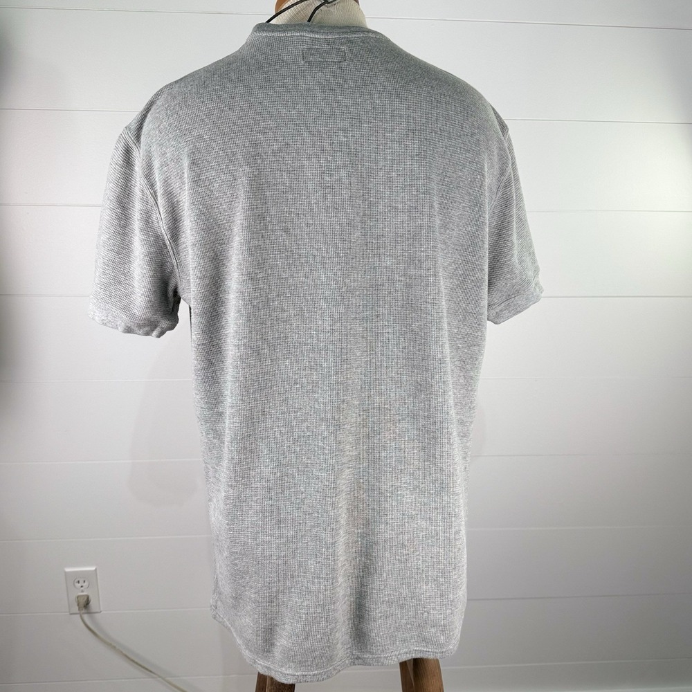 Polo Ralph Lauren Waffle Knit T Shirt Men XL Black Pony Logo Heather Gray Cotton - Picture 6 of 7